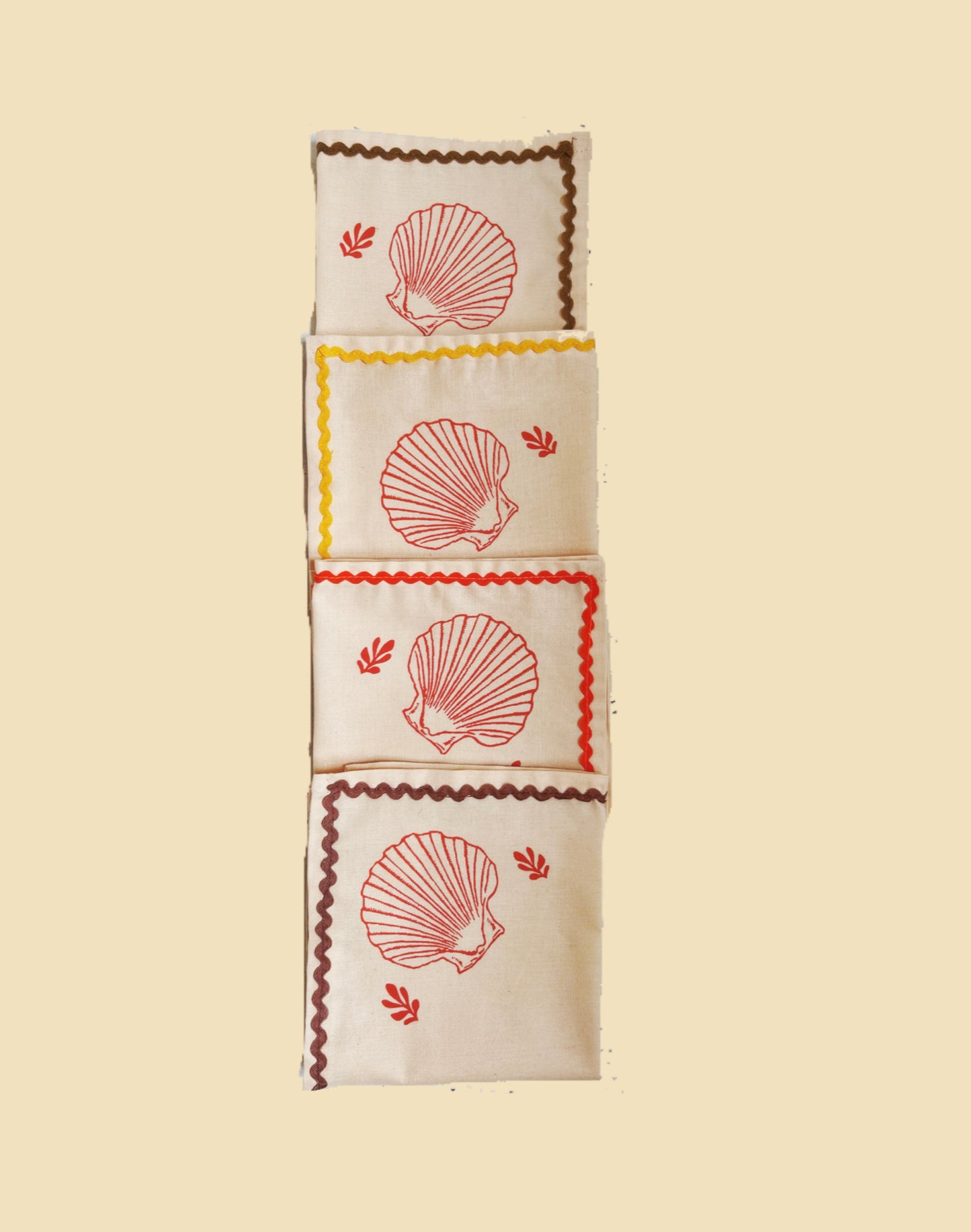 SCALLOP COTTON NAPKINS, SET OF 4